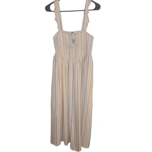 Torrid Striped Size 0 L/12 Midi Dress - Cream and Pink